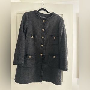 Zara black coat with gold buttons
